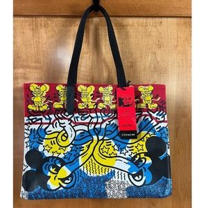 Coach Disney x Keith Haring Canvas Tote Bag Purse